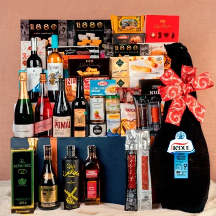 Baúl celeste con un jamón serrano reserva Ibedul